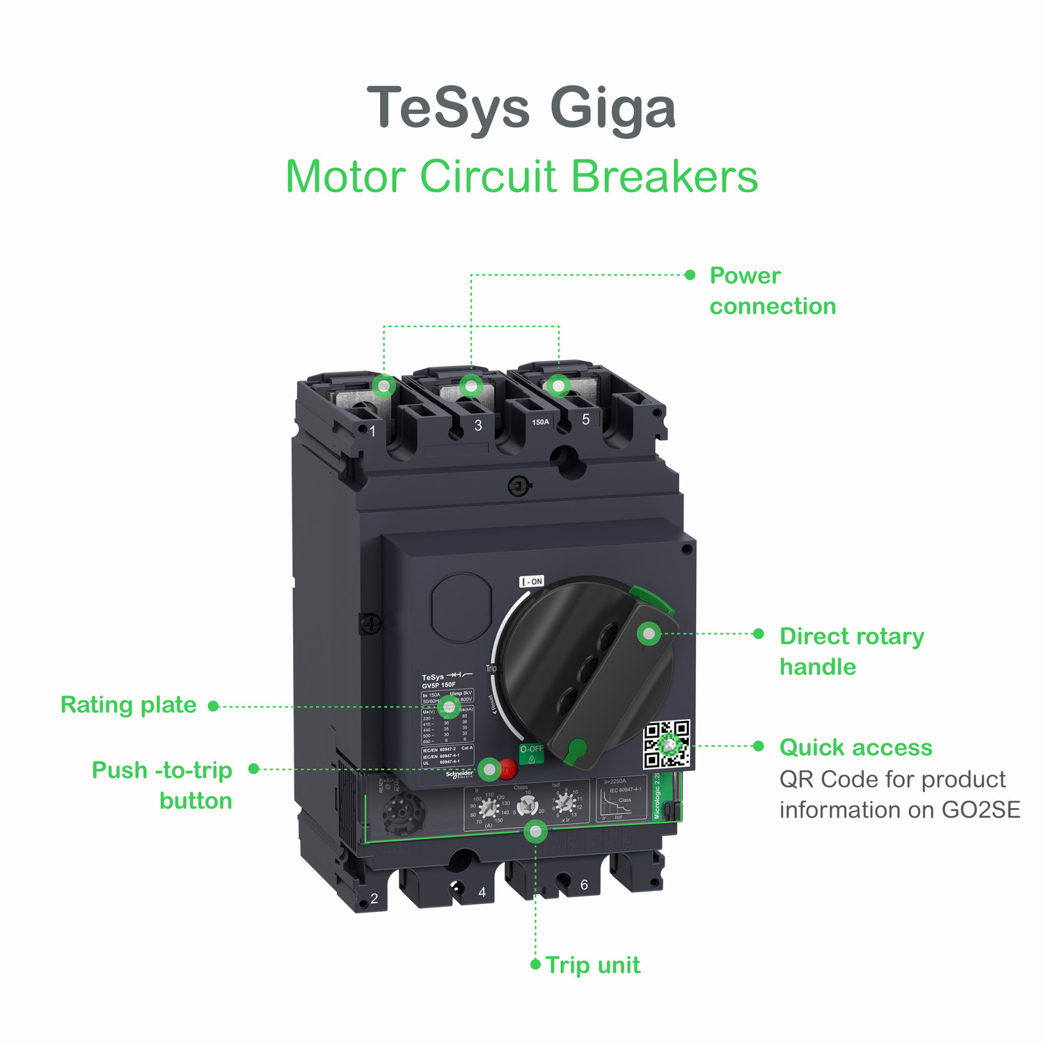 GV5P150F_1 TeSys GV - disjoncteur moteur - 70 à 150A - 36kA - 3P - magnéto-thermique – Image 1