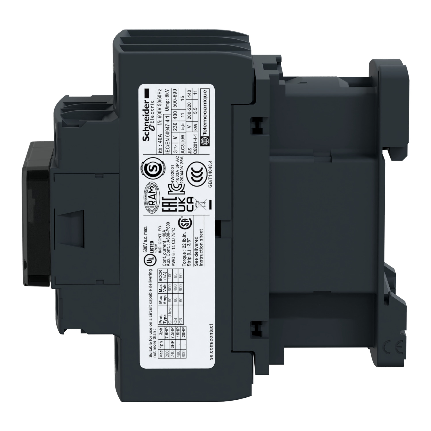 LC1D25Q7_1 TeSys LC1D - contacteur - 3P - AC-3 440V - 25A - bobine 380Vca – Image 1