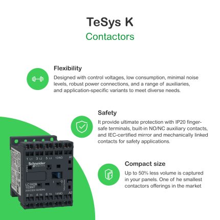 TeSys LC1K - contacteur - 3P - AC-3 440V - 9A - bobine 220..230Vca