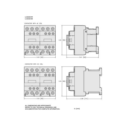 TeSys LC2D - contacteur inverseur - 3P - AC-3 440V - 25A - bobine 220Vca