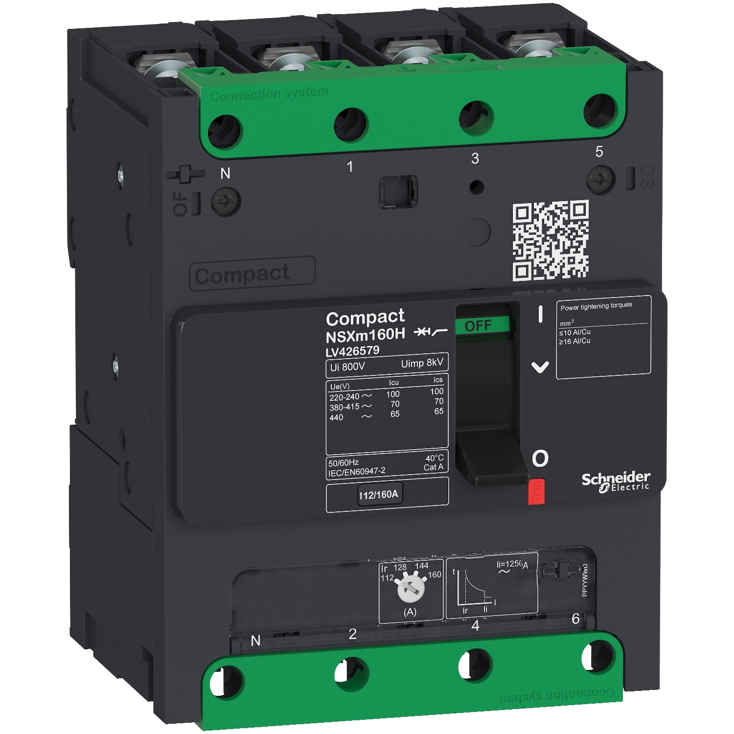 LV426263_1 Breaker NSXm 25kA TM40D 4 P/3T busbar – Image 1