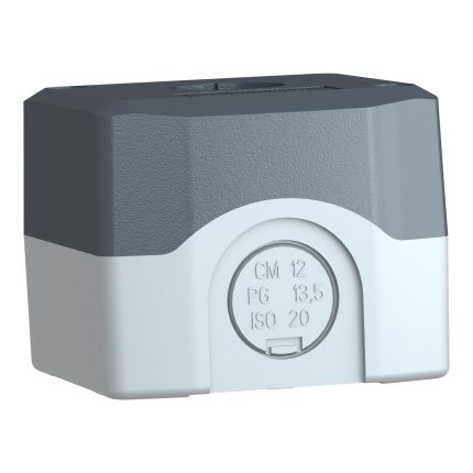 Harmony XAL - boite 1 trou Ø22 - couvercle gris foncé - fond gris clair