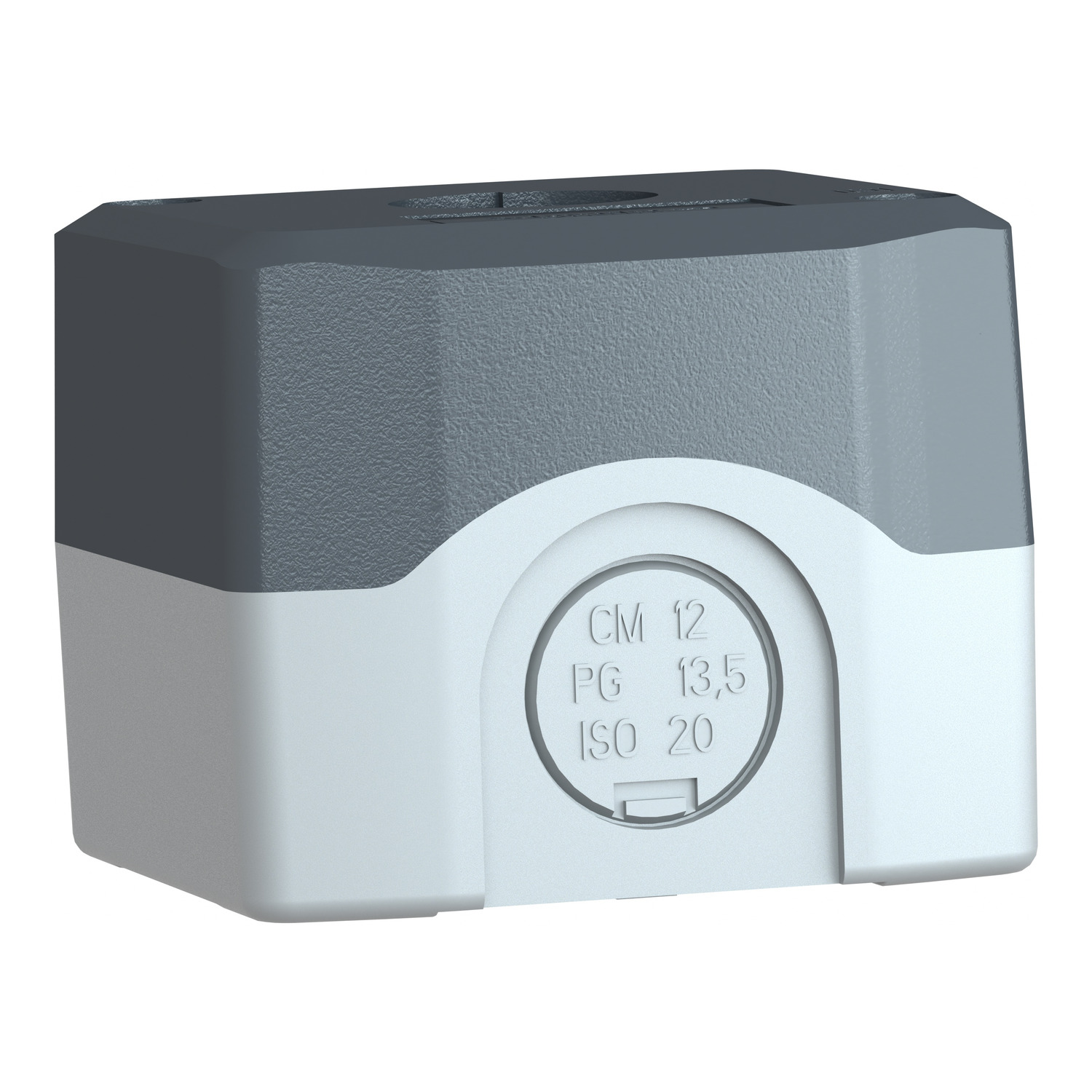 XALD01_1 Harmony XAL - boite 1 trou Ø22 - couvercle gris foncé - fond gris clair – Image 1