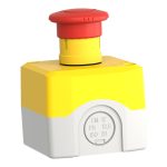 Harmony XAL - boite jaune arrêt urgence rouge - pousser tourner - 1F+1O - Ø40