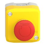 Harmony XAL - boite jaune arrêt urgence rouge - pousser tourner - 1F+1O - Ø40 – Image 6