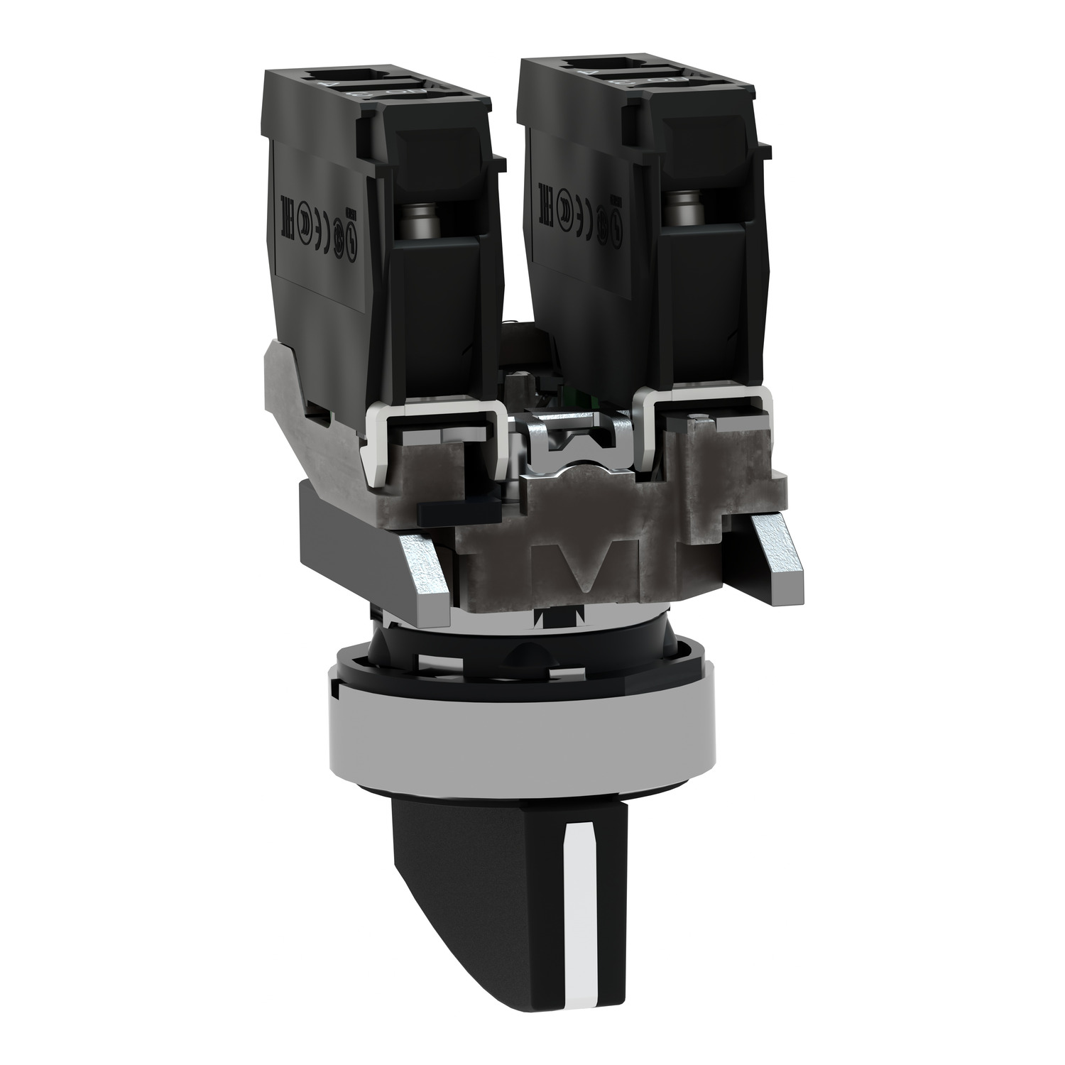 XB4BJ53_1 Harmony XB4 - bouton tournant à crosse - Ø22 - 3 pos rap C - noir - 2F - vis étr – Image 1