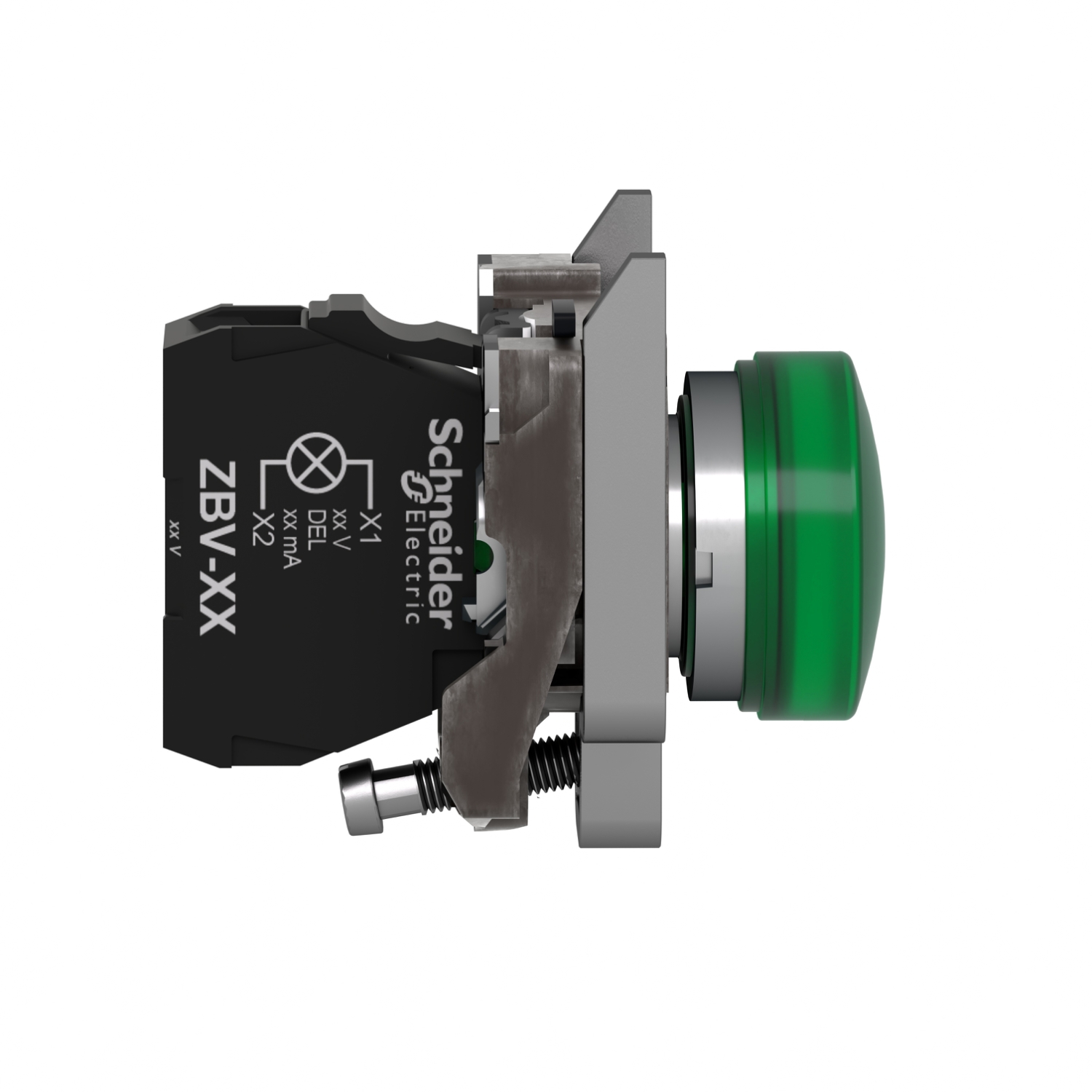 XB4BVB3_1 Harmony XB4 - voyant lumineux DEL - Ø22 - vert - 24V - vis étrier – Image 1
