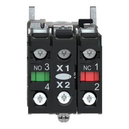 Harmony XB4 - poussoir lumineux - 1F+1O - vert - Ø22 - alim directe < 250V