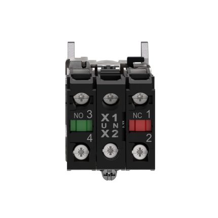 Harmony XB4 - poussoir lumineux LED - 1F+1O - rouge - Ø22 - 24VACDC