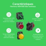 Harmony XB4 - poussoir lumineux LED - 1F+1O - rouge - Ø22 - 24VACDC – Image 3