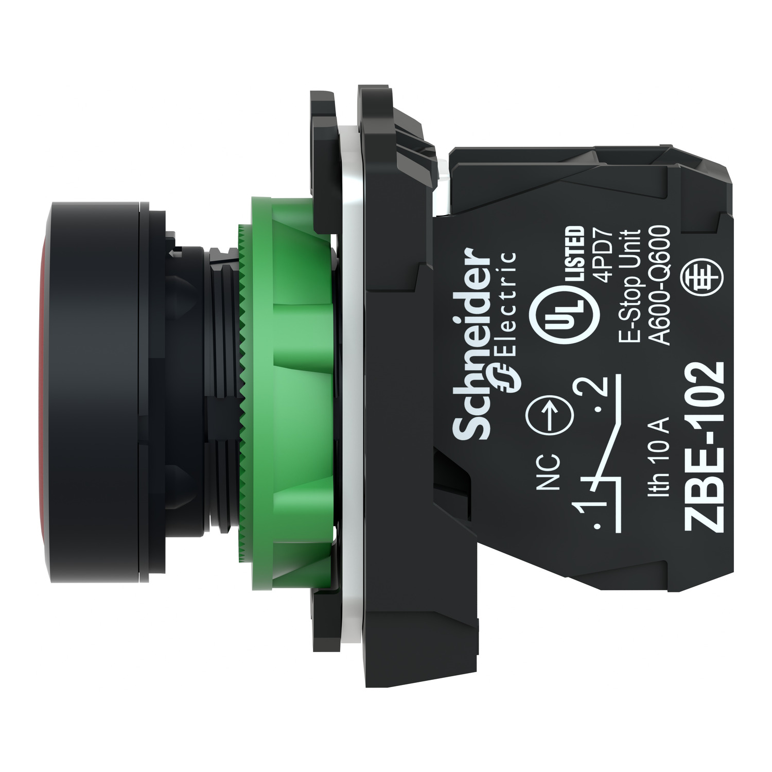 XB5AA42_1 Harmony XB5 - bouton poussoir à impulsion - Ø22 - rouge - 1O - vis étrier – Image 1