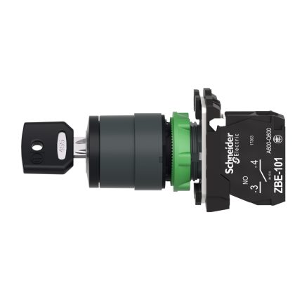 Harmony XB5 - bouton à clé 455 - Ø22 - 2 pos fix - retr GD - 1F - vis étrier