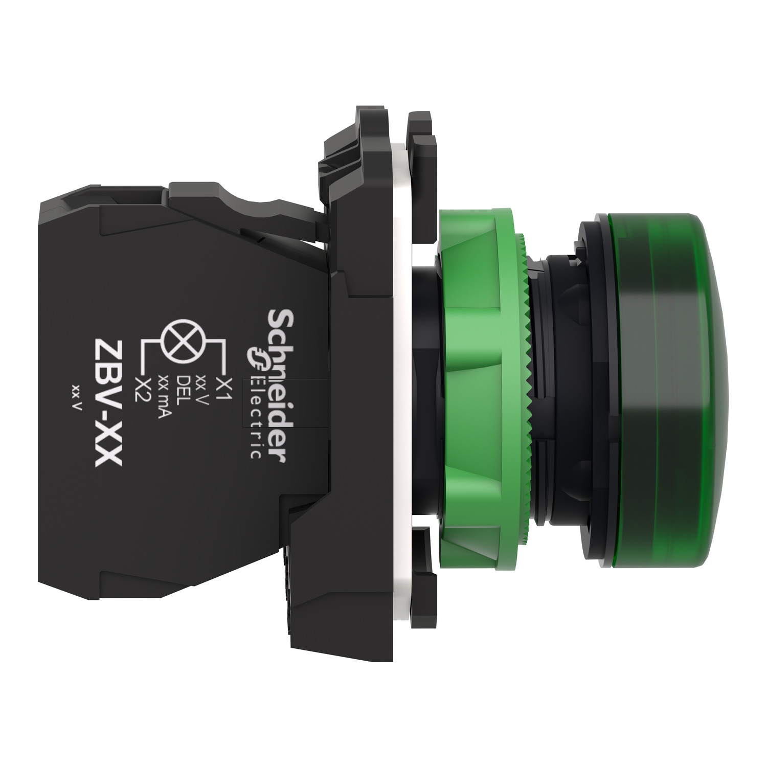 XB5AV63_1 Harmony XB5 - voyant lumineux BA9s - Ø22 - vert - direct 250V max - vis étrier – Image 1