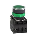 Harmony bt-pous lumineux vert Ø22 - impulsion - 24V - 1O+1F