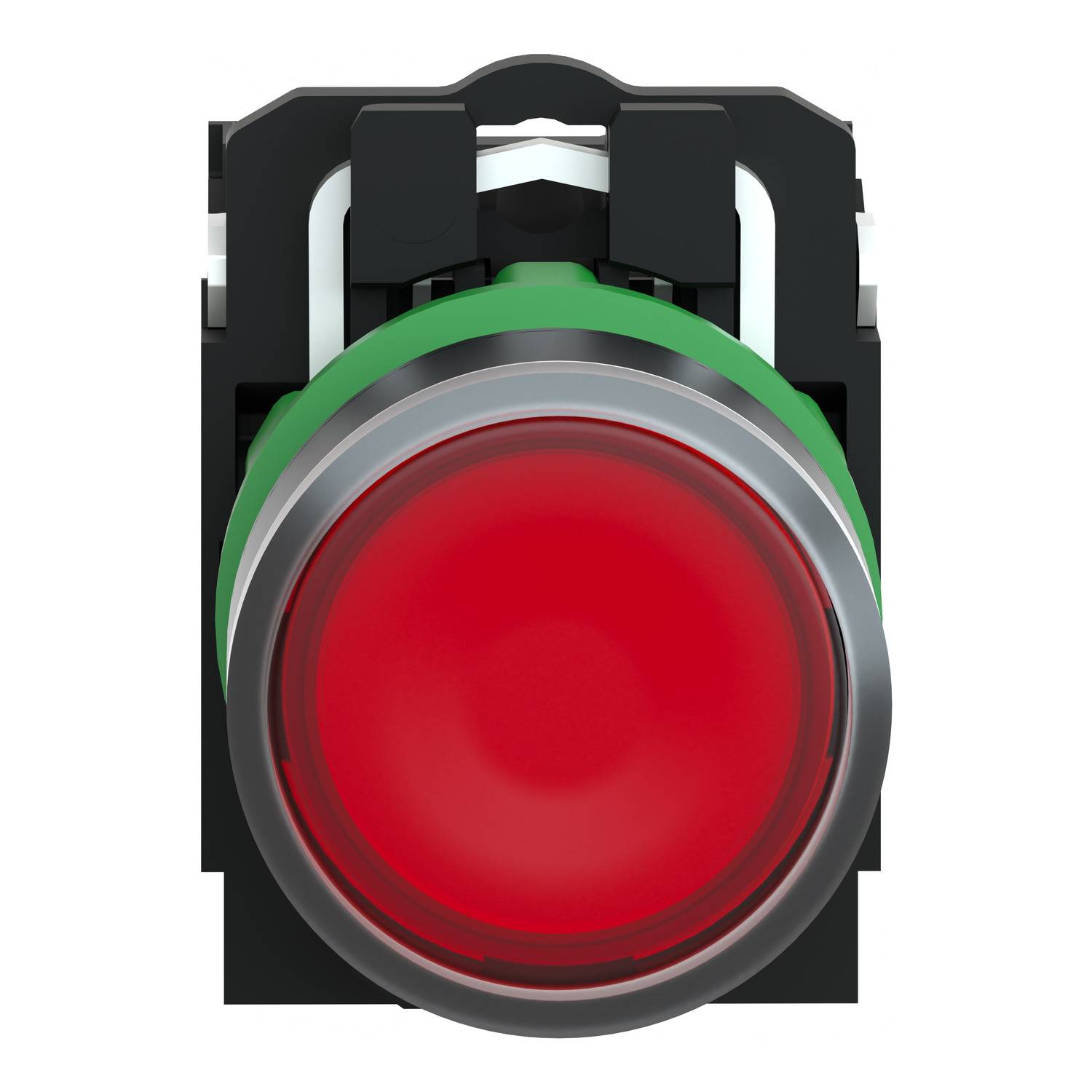 XB5AW3465_1 Harmony bt-pous lumineux rouge Ø22 - impulsion - <=250 V - 1O+1F – Image 1