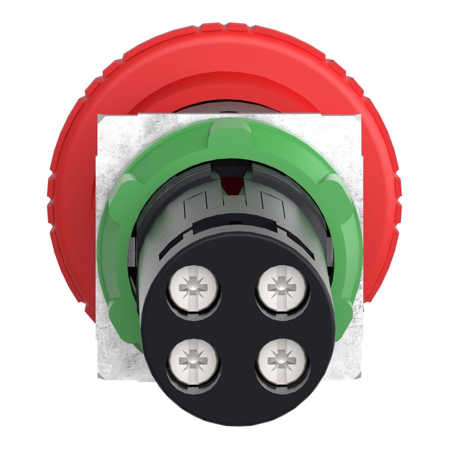 XB7ES542P_1 Harmony Coupure d'urgence rouge Ø22 coup-de-poing Ø40 tourner pour déverrouiller – Image 1