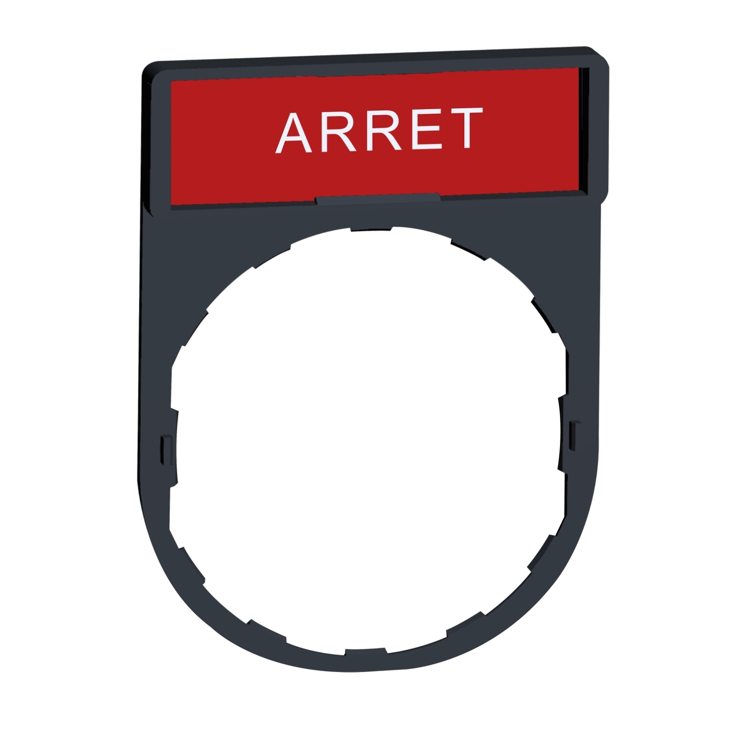ZBY2104_1 Harmony - porte-étiquette 30x40 + étiquette 'ARRET' 8x27 - blanc/rouge – Image 1