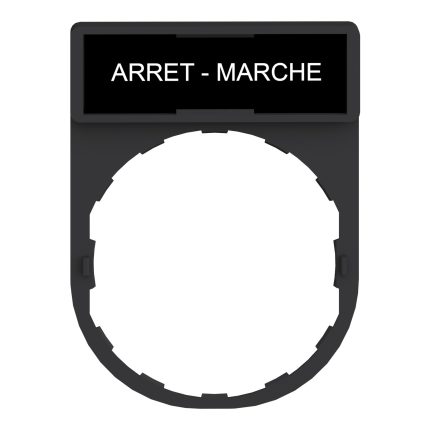 Harmony - porte-étiquette 30x40 + étiquette 'ARRET-MARCHE' 8x27 - blanc/noir