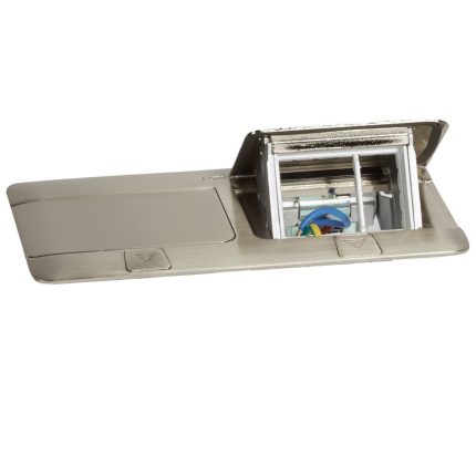 Pop-up unit for 2x3 modules - brushed stainless steel finish