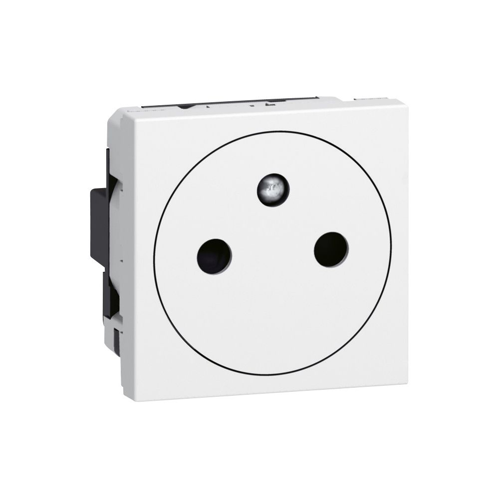 LG-278111L-WEB-R.jpg Prise de courant avec terre Mosaic Surface 2 modules avec connexion par bornes automatiques Blanc – Image 1