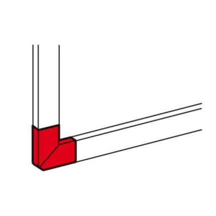 Angle plat 90° pour goulottes DLP monobloc 35x80mm ou 50x80mm - blanc
