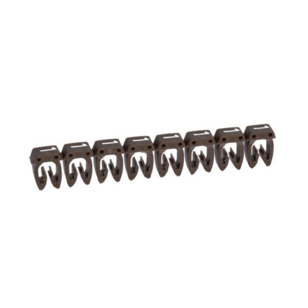 th_038231-LEGRAND-1000.jpg Repère CAB 3 pour filerie 4mm² à 6mm² avec chiffre 1 brun – Image 1