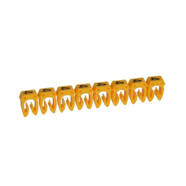 th_038234-LEGRAND-1000.jpg Repère CAB 3 pour filerie 4mm² à 6mm² avec chiffre 4 jaune – Image 1