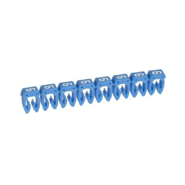 th_038236-LEGRAND-1000.jpg Repère CAB 3 pour filerie 4mm² à 6mm² avec chiffre 6 bleu – Image 1