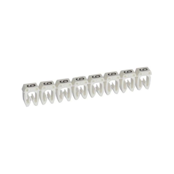 th_038239-LEGRAND-1000.jpg Repère CAB 3 pour filerie 4mm² à 6mm² avec chiffre 9 blanc – Image 1