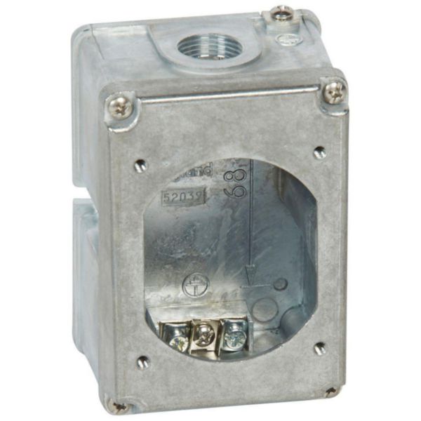 th_052039-LEGRAND-1000.jpg Boîtier réversible simple Hypra pour prise 2P+T IP44 16A - métal – Image 1