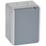 Prise étanche 3P+T 32A Plexo complet IP44 saillie - gris