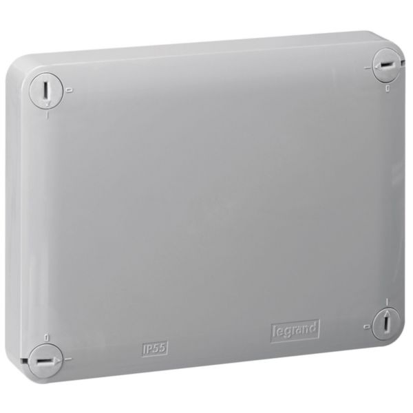 th_092041-LEGRAND.jpg Boîte de dérivation rectangulaire pour presse-étoupe Plexo dimensions 155x110x74mm - RAL7037 et RAL3000 – Image 1