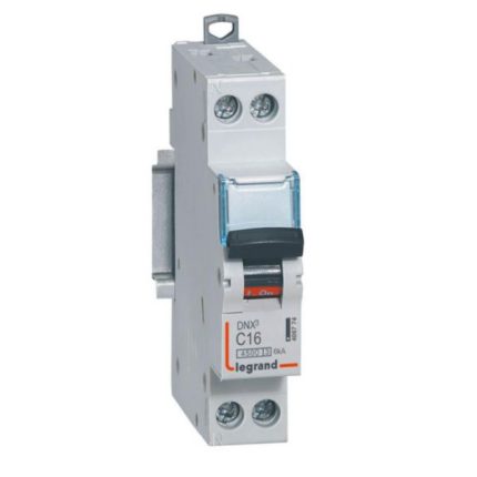 Disjoncteur Phase+Neutre DNX³4500 6kA arrivée et sortie borne à vis - 1P+N 230V~ 16A courbe C - 1 module