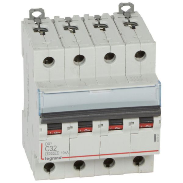 th_407901-LEGRAND-1000.jpg Disjoncteur DX³6000 10kA arrivée haute et départ bas à vis 4P 400V~ - 32A - courbe C - pour peigne HX³ traditionnel – Image 1