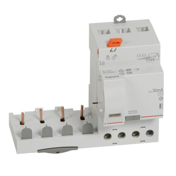 th_410499-LEGRAND-1000.jpg Bloc différentiel adaptable à vis DX³ pour disjoncteur 1 module par pôle - 4P 400V~ - 40A - typeAC 30mA – Image 1