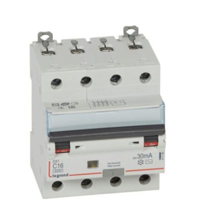 Disjoncteur différentiel monobloc DX³6000 arrivée haute et départ bas à vis 4P 400V~ - 16A - typeAC 30mA