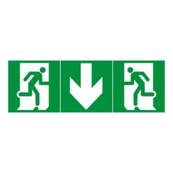 th_LG-061200-WEB-F.jpg Etiquette d'évacuation adhésive pour BAES : flèche vers le bas – Image 1