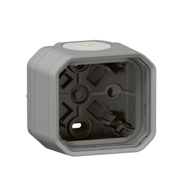 th_LG-069651L-WEB-R.jpg Boîtier saillie étanche Plexo 1 poste avec 2 embouts à membrane et 1 entrée - gris – Image 1
