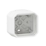 Boîtier saillie étanche Plexo 1 poste avec 2 embouts à membrane et 1 entrée - blanc