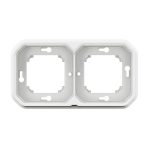 Support plaque étanche pour montage encastré 2 postes horizontaux ou verticaux Plexo - blanc – Image 2