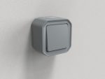 Poussoir NO étanche Plexo 10A IP55 IK08 livré complet pour fixation saillie - gris – Image 3