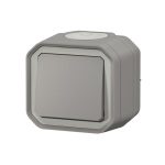 Interrupteur ou va-et-vient étanche Plexo 10AX 250V~ IP55 IK08 livré complet pour fixation saillie - gris – Image 3