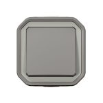 Poussoir NO étanche Plexo 10A IP55 IK08 livré complet pour fixation saillie - gris – Image 2