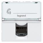 Prise RJ45 catégorie 6A STP à blindage métal Mosaic 2 modules - blanc – Image 2