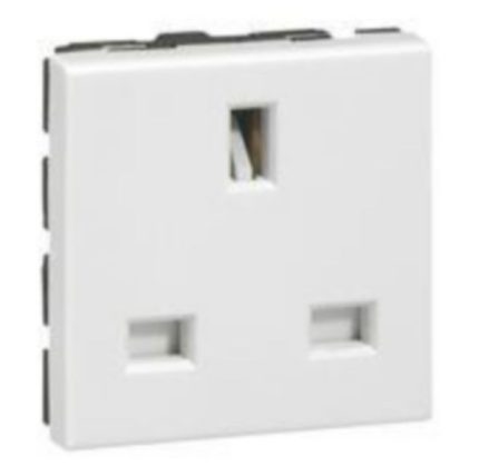 Prise de courant 2P+T 13A standard britannique Mosaic 2 modules - blanc