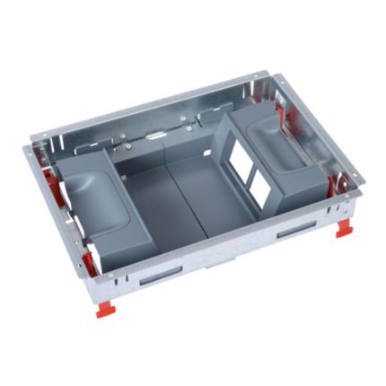 Kit support pour boîte de sol standard pour prises en position verticale 2 rangées de 4 modules - 8 modules