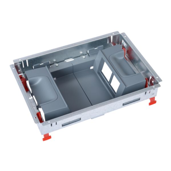 th_LG-088023-WEB-R.jpg Kit support pour boîte de sol standard pour prises en position verticale 2 rangées de 4 modules - 8 modules – Image 1