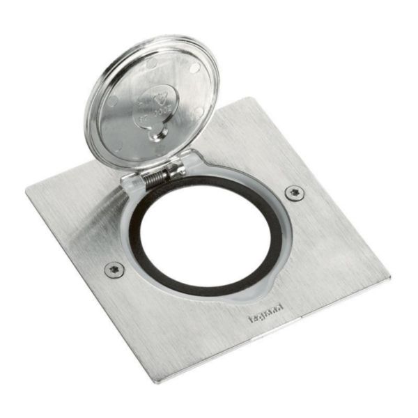 th_LG-089700-WEB-R.jpg Platine de sol et plan de travail carrée à équiper de mécanisme Mosaic 1 poste - inox brossé – Image 1