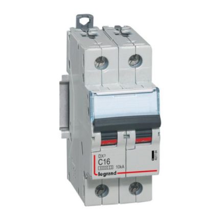 Disjoncteur DX³6000 10kA arrivée haute et départ bas à vis 2P 230V~ à 400V~ - 16A - courbe C - 2 modules