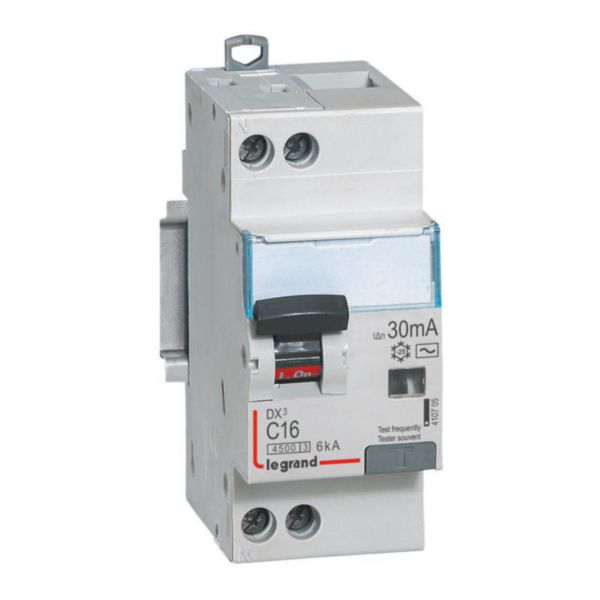th_LG-410705-WEB-R.jpg Disjoncteur différentiel DX³4500 arrivée haute et départ bas à vis U+N 230V~ - 16A typeAC 30mA - courbe C - 2 modules – Image 1